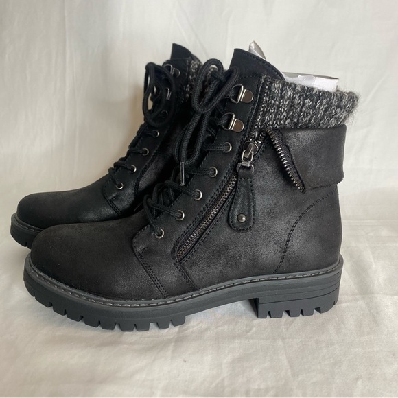 Cliffs by White Mountain Woman Boot Lace Up Mandy Black Boot Size 7.5M New - Picture 8 of 11